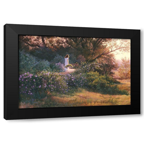 Morning Stroll Black Modern Wood Framed Art Print by Dudley, June