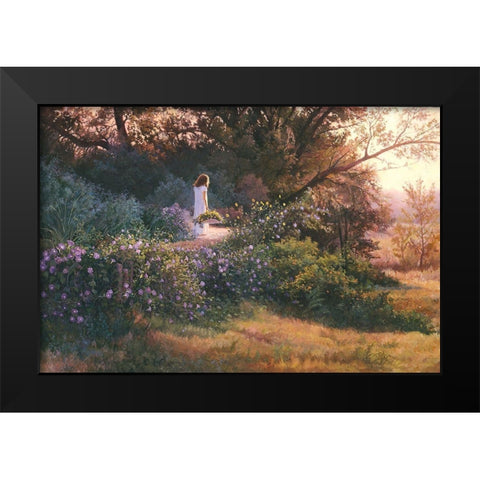 Morning Stroll Black Modern Wood Framed Art Print by Dudley, June