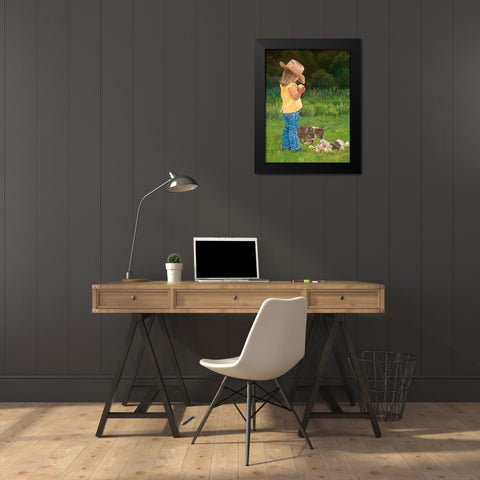 Play Time Black Modern Wood Framed Art Print by Dudley, June