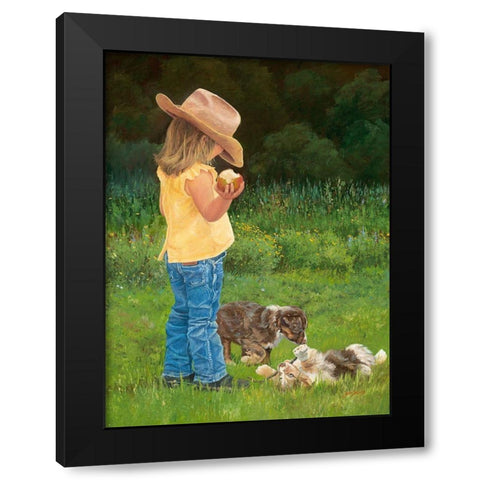Play Time Black Modern Wood Framed Art Print by Dudley, June