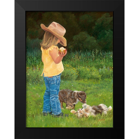 Play Time Black Modern Wood Framed Art Print by Dudley, June