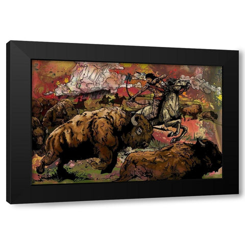 Hollow Bones Black Modern Wood Framed Art Print with Double Matting by Kuehl, Cody