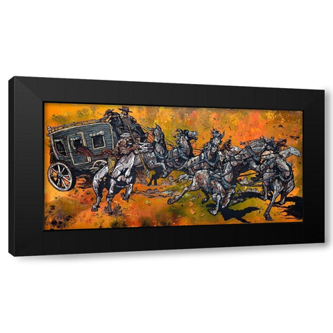 Stage Run Black Modern Wood Framed Art Print with Double Matting by Kuehl, Cody
