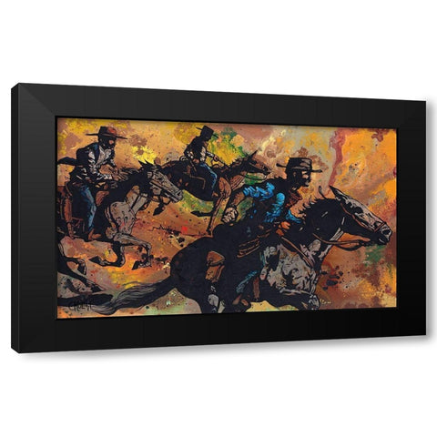 Outriders Black Modern Wood Framed Art Print with Double Matting by Kuehl, Cody