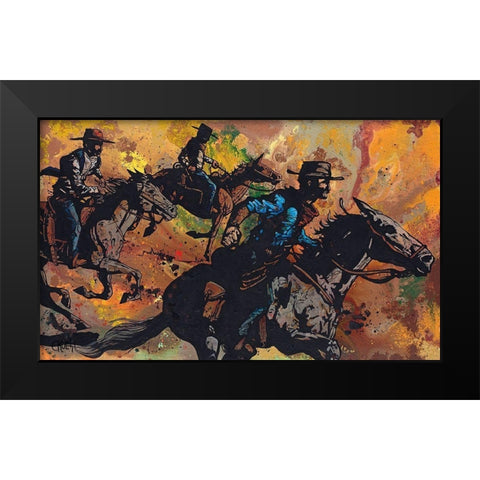 Outriders Black Modern Wood Framed Art Print by Kuehl, Cody