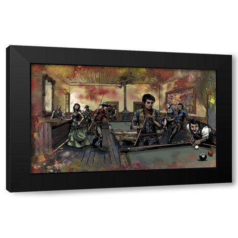 Pool Hall Black Modern Wood Framed Art Print with Double Matting by Kuehl, Cody