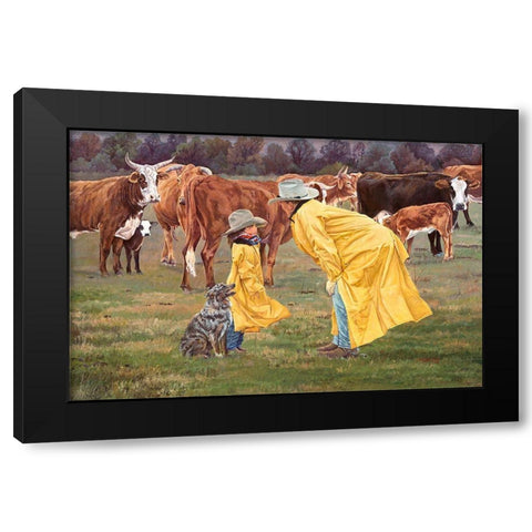Game Plan Black Modern Wood Framed Art Print with Double Matting by Dudley, June