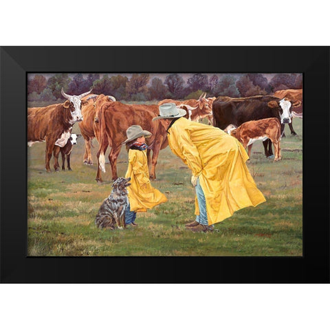 Game Plan Black Modern Wood Framed Art Print by Dudley, June