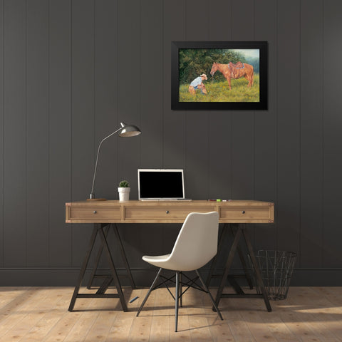 Giving Thanks Black Modern Wood Framed Art Print by Dudley, June