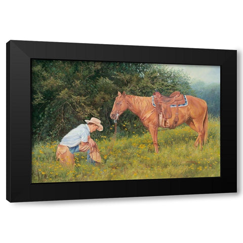 Giving Thanks Black Modern Wood Framed Art Print with Double Matting by Dudley, June