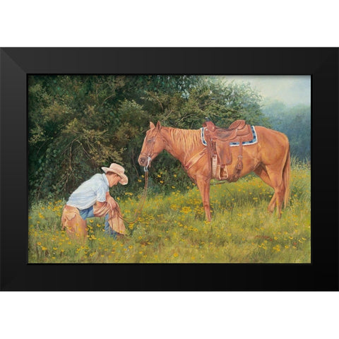 Giving Thanks Black Modern Wood Framed Art Print by Dudley, June