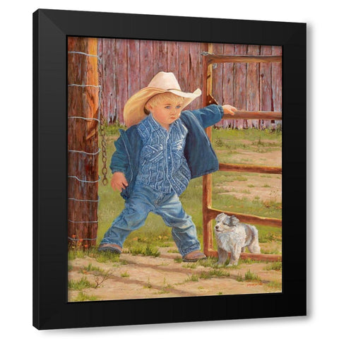 Baby Blues Black Modern Wood Framed Art Print by Dudley, June