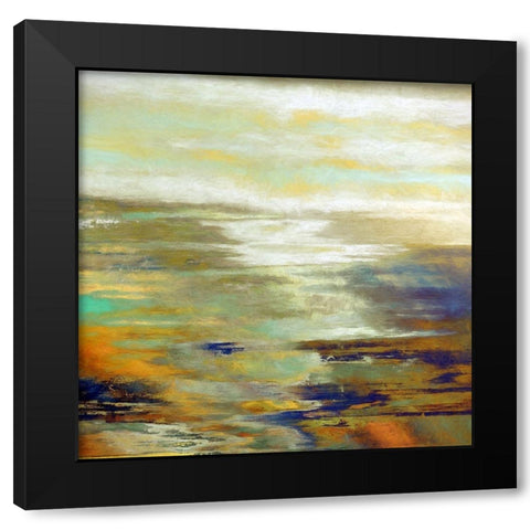 Emerald Horizon I Black Modern Wood Framed Art Print with Double Matting by Bolokofsky, Ronald