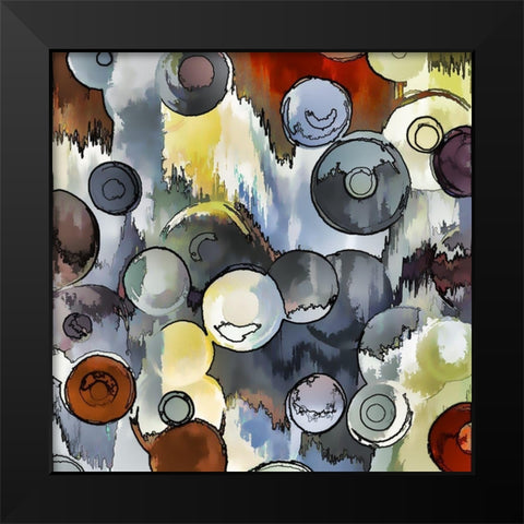 Bouncing Balls I Black Modern Wood Framed Art Print by Bolokofsky, Ronald