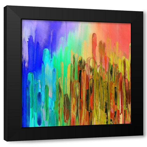 Abstract Melt III Black Modern Wood Framed Art Print with Double Matting by Bolokofsky, Ronald