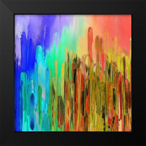Abstract Melt III Black Modern Wood Framed Art Print by Bolokofsky, Ronald