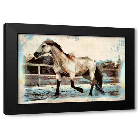 Arabian Trot II Black Modern Wood Framed Art Print by Bolokofsky, Ronald