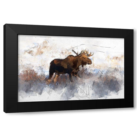 Bull Moose Black Modern Wood Framed Art Print by Bolokofsky, Ronald