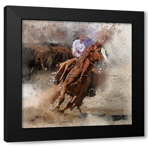 Cowgirl II Black Modern Wood Framed Art Print by Bolokofsky, Ronald