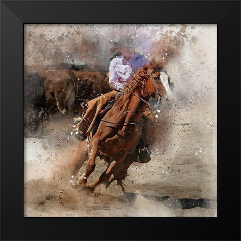 Cowgirl II Black Modern Wood Framed Art Print by Bolokofsky, Ronald