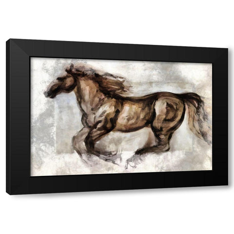 Full Trot Black Modern Wood Framed Art Print with Double Matting by Bolokofsky, Ronald