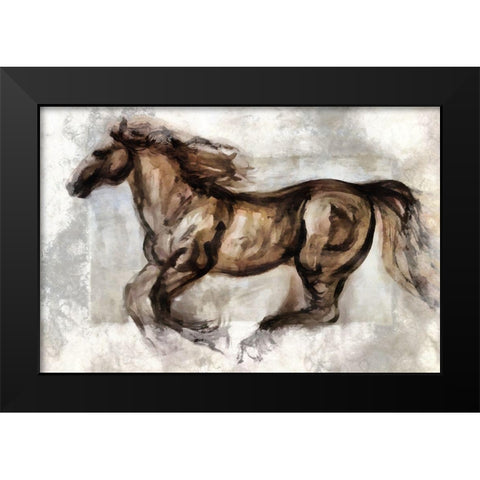 Full Trot Black Modern Wood Framed Art Print by Bolokofsky, Ronald
