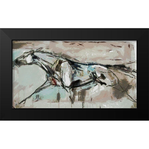 Graceful Trot Black Modern Wood Framed Art Print by Bolokofsky, Ronald