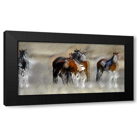 Grass Lands Splatter Black Modern Wood Framed Art Print with Double Matting by Bolokofsky, Ronald