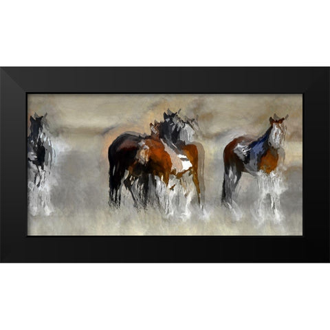 Grass Lands Splatter Black Modern Wood Framed Art Print by Bolokofsky, Ronald