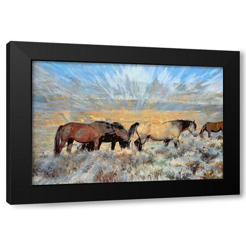 Grazing On the Grass Black Modern Wood Framed Art Print with Double Matting by Bolokofsky, Ronald