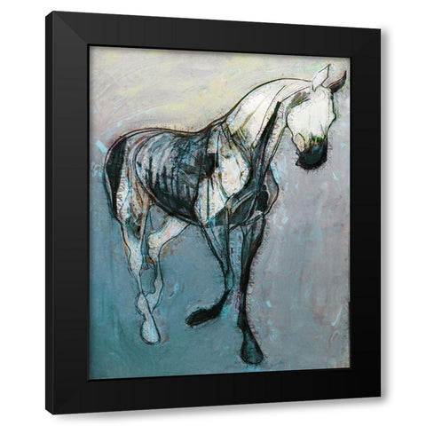 Horse Dance II Black Modern Wood Framed Art Print by Bolokofsky, Ronald