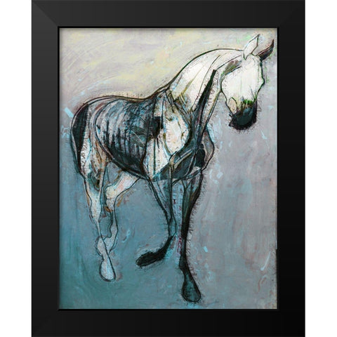 Horse Dance II Black Modern Wood Framed Art Print by Bolokofsky, Ronald