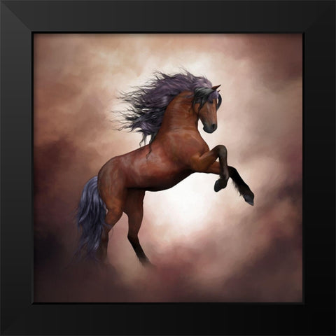Horse Tales II Black Modern Wood Framed Art Print by Bolokofsky, Ronald