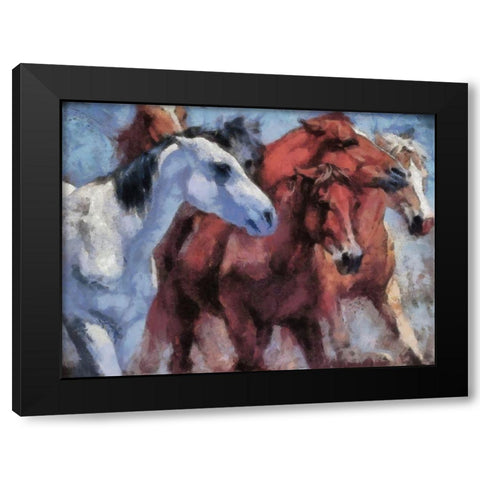 Small Herd Black Modern Wood Framed Art Print with Double Matting by Bolokofsky, Ronald
