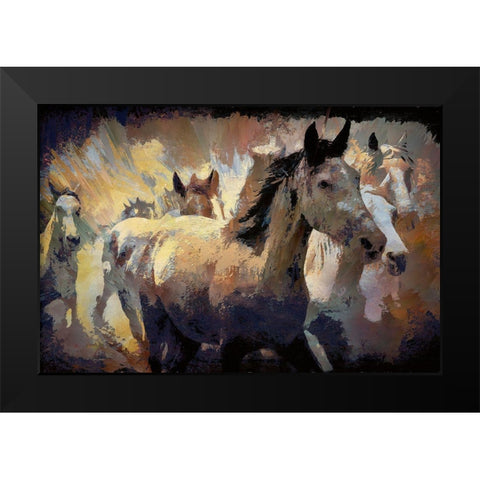 On the Run II Black Modern Wood Framed Art Print by Bolokofsky, Ronald
