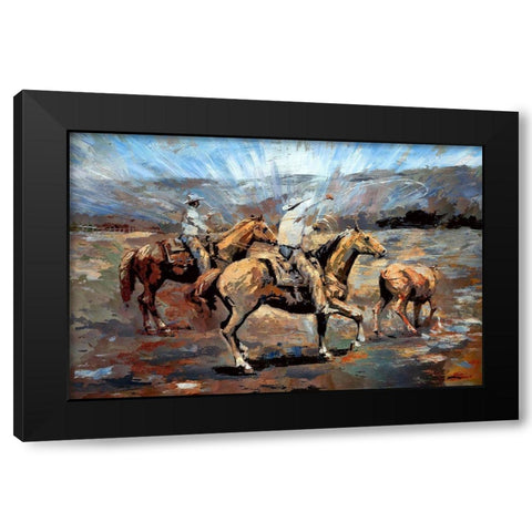 Rope the Stray I Black Modern Wood Framed Art Print by Bolokofsky, Ronald