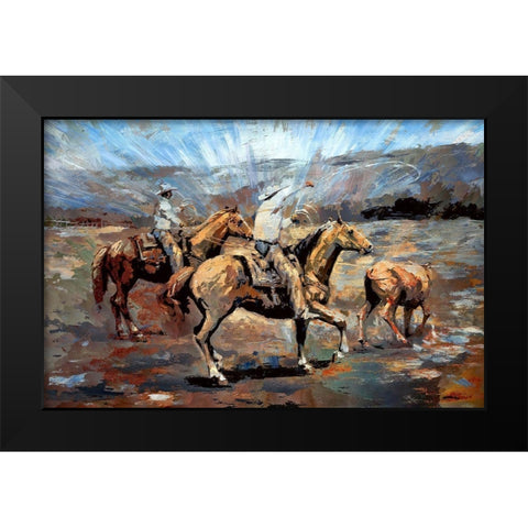 Rope the Stray I Black Modern Wood Framed Art Print by Bolokofsky, Ronald