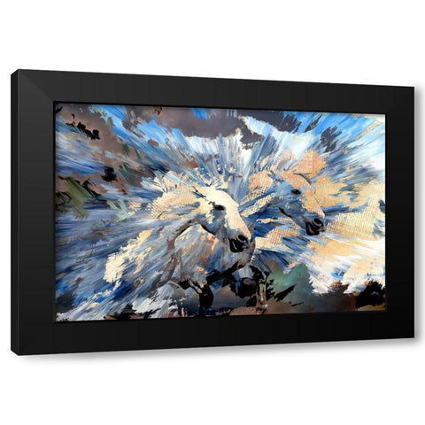 Run Like the Wind Black Modern Wood Framed Art Print by Bolokofsky, Ronald