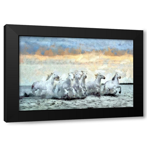 Water Run Black Modern Wood Framed Art Print with Double Matting by Bolokofsky, Ronald