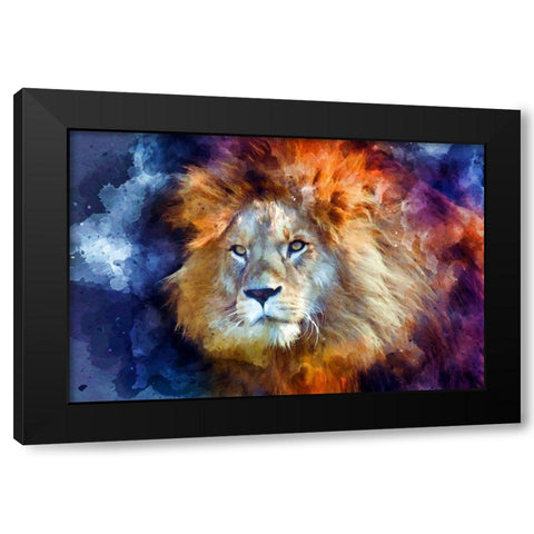 Watercolor Lion II Black Modern Wood Framed Art Print by Bolokofsky, Ronald