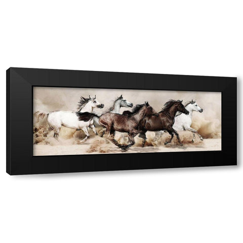 Wild Horses III Black Modern Wood Framed Art Print by Bolokofsky, Ronald