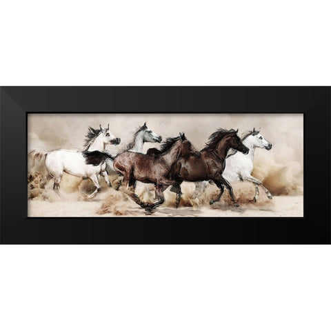 Wild Horses III Black Modern Wood Framed Art Print by Bolokofsky, Ronald