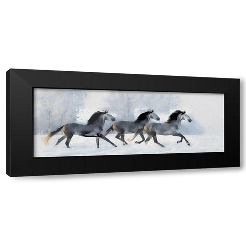 Winter Run Black Modern Wood Framed Art Print with Double Matting by Bolokofsky, Ronald