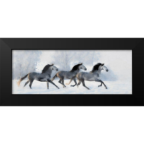 Winter Run Black Modern Wood Framed Art Print by Bolokofsky, Ronald