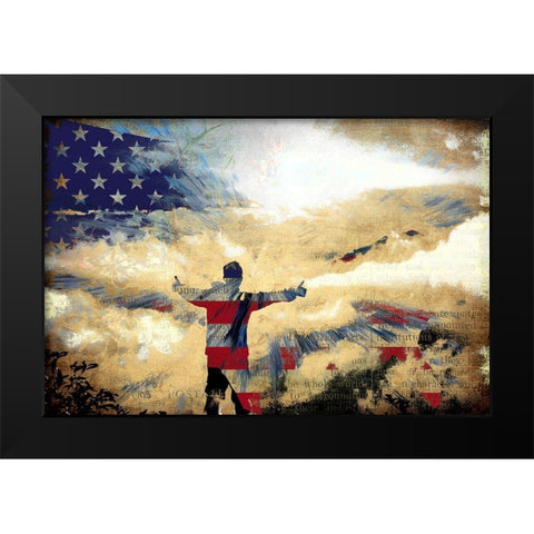 America the Beautiful Black Modern Wood Framed Art Print by Bolokofsky, Ronald