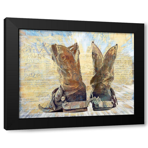Boots and Spurs Black Modern Wood Framed Art Print by Bolokofsky, Ronald