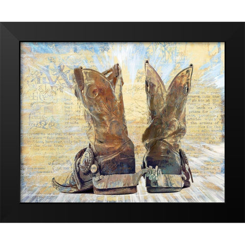 Boots and Spurs Black Modern Wood Framed Art Print by Bolokofsky, Ronald