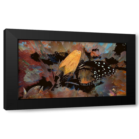 Butterfly On A Rosebud Black Modern Wood Framed Art Print with Double Matting by Bolokofsky, Ronald