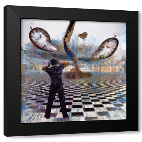 Dali Time  Black Modern Wood Framed Art Print with Double Matting by Bolokofsky, Ronald