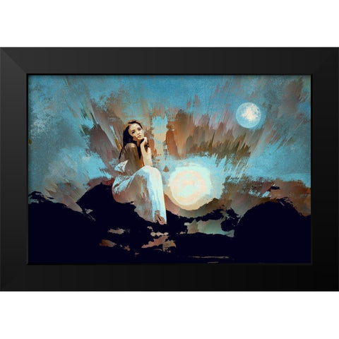 Light the Way Black Modern Wood Framed Art Print by Bolokofsky, Ronald